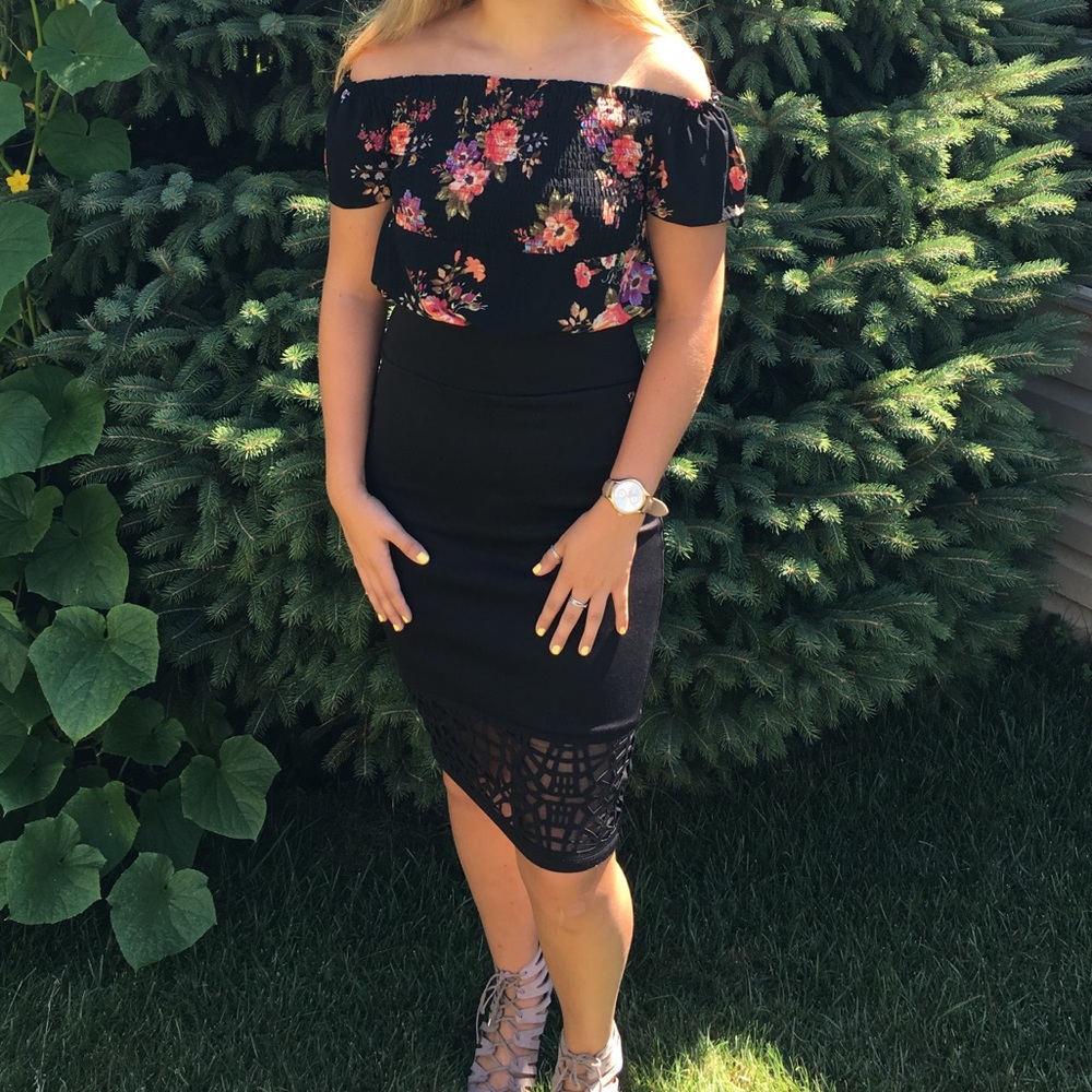 Off the shoulder flower blouse